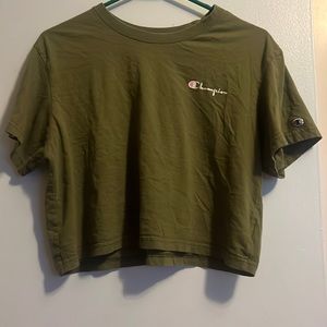 green champion cropped tee